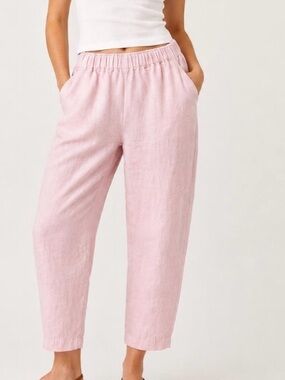 J. Crew Women Pale Pink Cropped Pull-On Pants Size 12